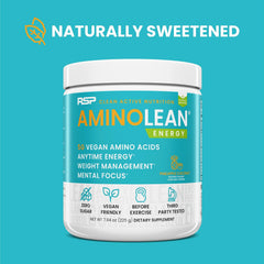 RSP AminoLean pineapple coconut powder scoop for vegan BCAAs and EAAs