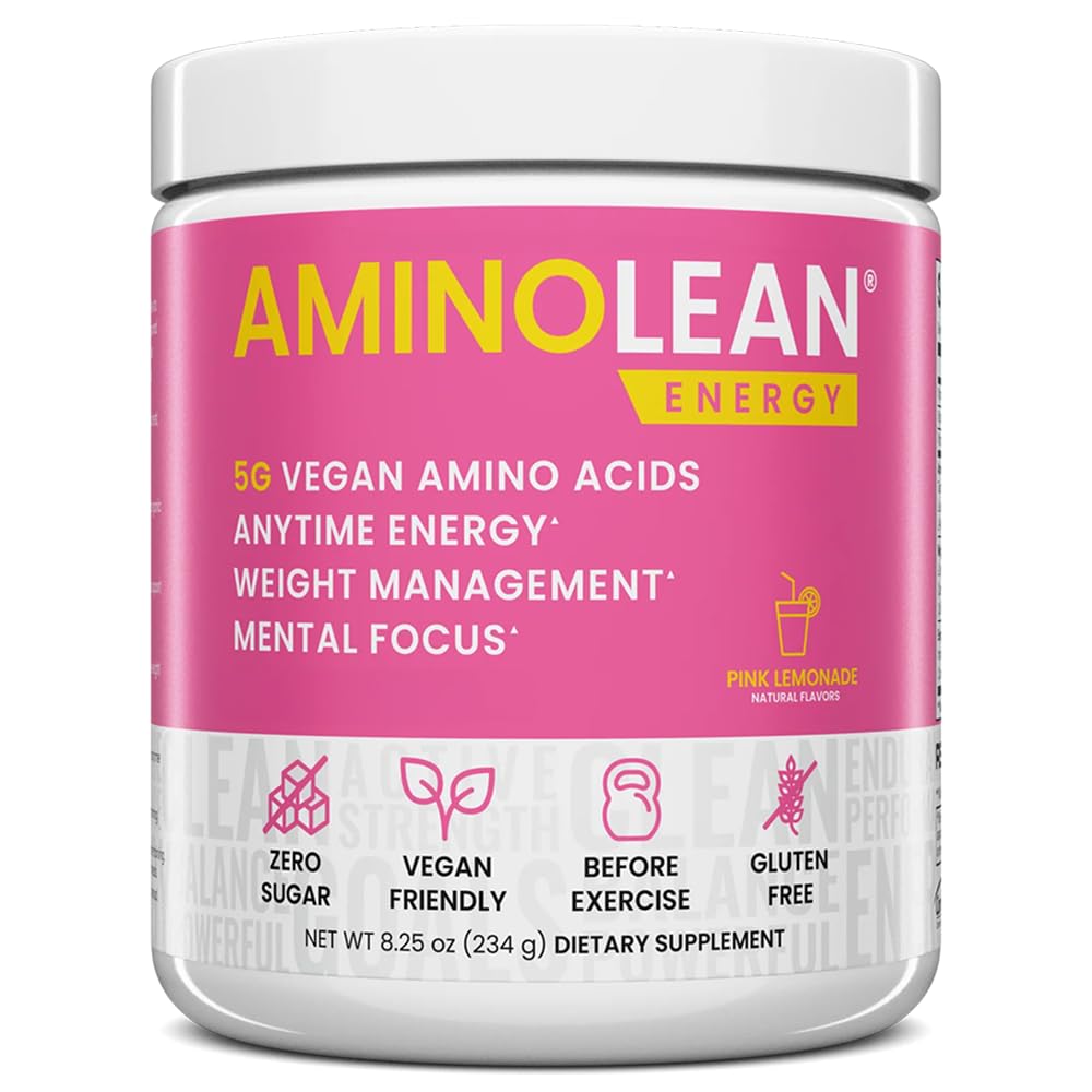 RSP NUTRITION AminoLean pink lemonade tub for a pre-workout energy boost