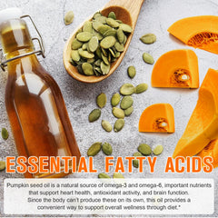 Ruduwu pumpkin seed oil capsules close-up of softgels for easy swallowing