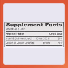 Rugby Calcium tablets bottle close-up highlighting tablet color and branding