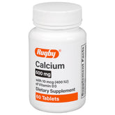 Rugby Calcium tablets bottle showing calcium with vitamin D3 for daily bone support