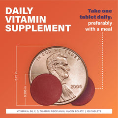 Rugby Daily-Vite tablets close-up highlighting compact, easy-to-swallow vitamins