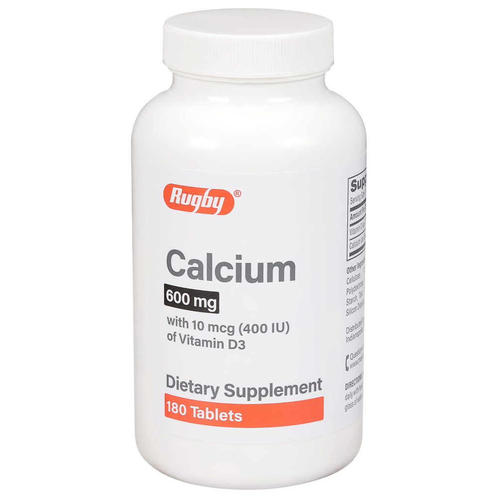 Rugby Laboratories calcium tablets front view for daily use and easy dosing