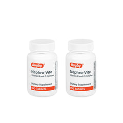 Rugby Laboratories Nephro-Vite bottle front showing daily vitamin B and C complex.