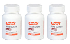 Rugby Laboratories tabletas sulfato de zinc 220 mg en botella para uso diario