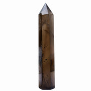 RUIJINGYUAN smoky quartz tower front view for meditation and grounding energy