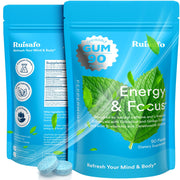RUISAFO Focus Gum box front with peppermint flavor and caffeine for quick energy