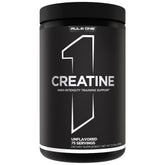 Rule 1 Creatine bottle with scoop ready for quick pre-workout mix.