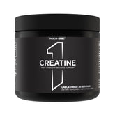 Rule 1 Creatine Powder bottle highlights pure micronized creatine for high-intensity training.