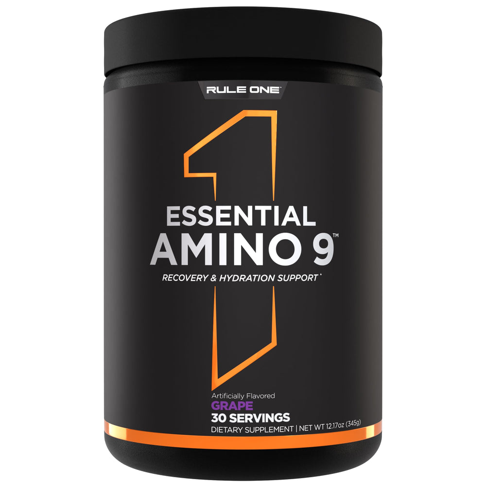 Rule 1 Essential Amino 9 bottle cap for on-the-go hydration and secure storage.