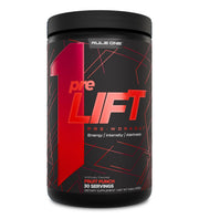 Rule 1 Proteins preLIFT bottle front view boosts energy for training sessions