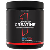 Rule 1 Charged Creatine bottle front Snow Cone flavor energizing workouts.