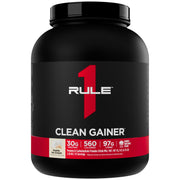 Rule 1 Clean Gainer bottle with Vanilla Ice Crème showing high-calorie lean gain profile