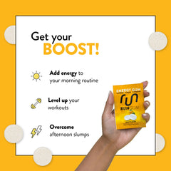 Run Gum 50mg caffeine per piece provides a rapid alertness boost during activity.