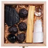 Runyangshi healing crystals set Black Tourmaline stone for protective energy cleansing at home