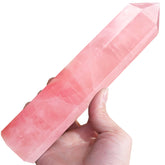 Runyangshi rose quartz tower 7-8 inch for meditative focus and energy clarity