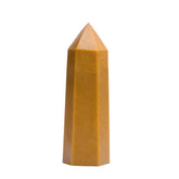 Runyangshi yellow aventurine wand, single-point focus for meditation and energy work.