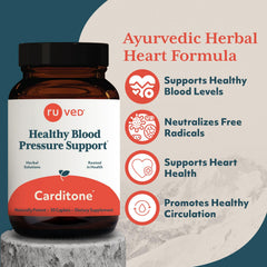 ruved Carditone caplets close-up, vegetarian capsules for daily wellness
