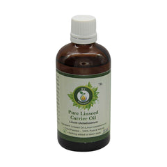 R V Essential Linseed Oil in amber bottle for cooking and DIY skin care.