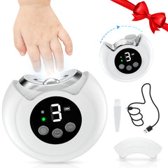 RVDU 2-in-1 electric nail clipper front view shows smooth trimming for all ages.