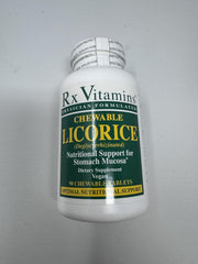 Rx Vitamins DGL Licorice 500 mg front bottle view for easy pre-meal use