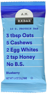 RXBAR Blueberry AM Bar wrapped for quick on-the-go breakfast fueling.