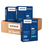 RXBAR Blueberry bar close-up showing real ingredients and 12g protein
