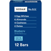 RXBAR Blueberry packaging shows simple ingredients and real-food appeal.