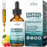 Rylaxed Cortisol Drops bottle with lemon raspberry flavor for calm daily use.