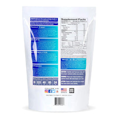 Ryno Power Hydration bottle back label details electrolytes and ingredients.