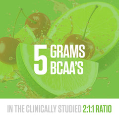 RYSE BCAA EAA Powder Cherry Limeade label close-up highlights clean ingredients