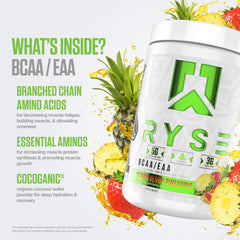 Shaker with mixed RYSE powder ready for hydration during training.