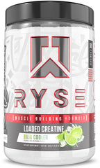RYSE Loaded Creatine bottle front shows the brand and strength-focused formula.