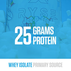 RYSE Loaded nutrition label highlights 25g protein per serving and fiber