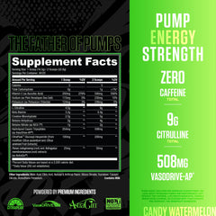 RYSE Pump Daddy V2 canister label close-up showing candy watermelon flavor