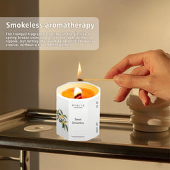 RYWLYQ Osmanthus candle close-up crackle during burn