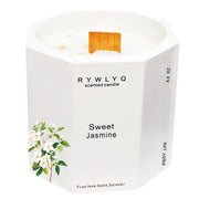 RYWLYQ jasmine candle with petals in white ceramic enhances relaxing ambience