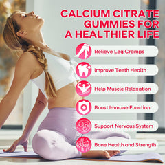 Saajoor gummies in hand highlighting convenient, gentle calcium for adults.
