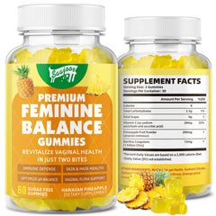 Saajoor feminine balance gummies bottle front for everyday wellness support.