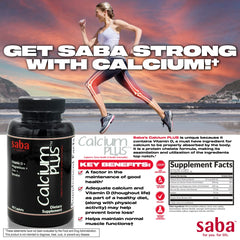 Saba Calcium Plus cap focusing on easy, daily dosing routine
