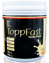 Saba ToppFast Vanilla bottle pour for a quick weight-management shake.