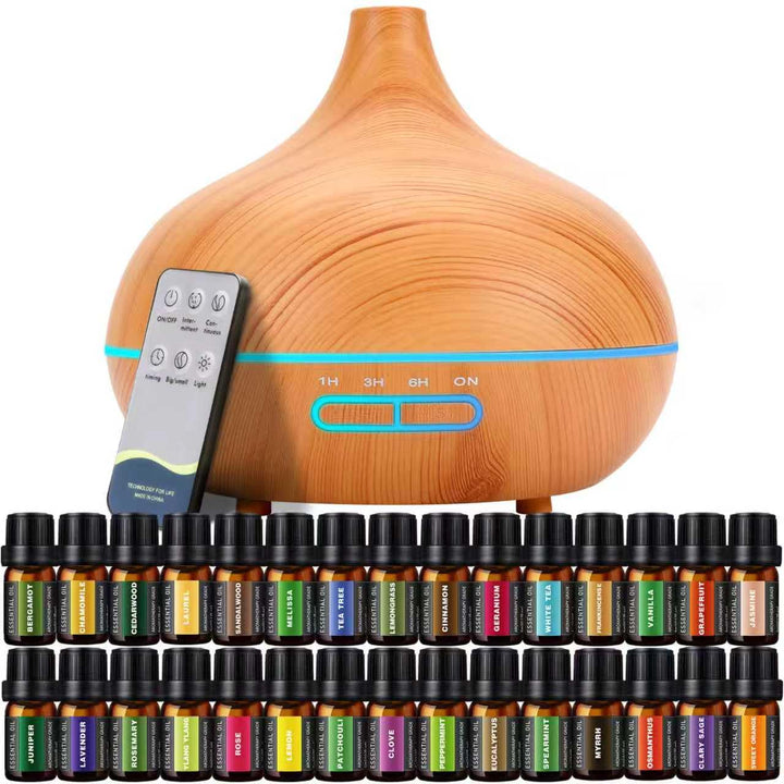 SACATR 550ml aroma diffuser in wood-grain finish for calming room scent