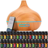 SACATR 550ml aroma diffuser in wood-grain finish for calming room scent