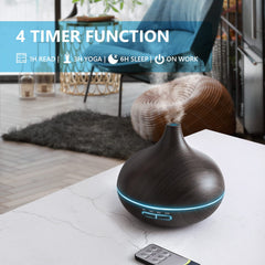 SACATR 550ml diffuser in a bedroom scene, quiet operation for sleep.