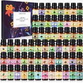 SACATR essential oil set 60-bottles on shelf, great for DIY diffusion