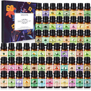 SACATR essential oil set 60-bottles on shelf, great for DIY diffusion