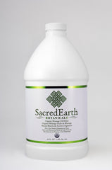 Sacred Earth Botanicals Organic Massage Oil Blend unscented half-gallon bottle ideal for sensitive clients