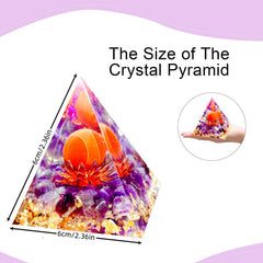 Saefheled amethyst rainbow-stone pyramid promotes mood-enhancing energy