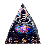 Saefheled Crystal Column Orgonite Pyramid front view for calm energy and focus