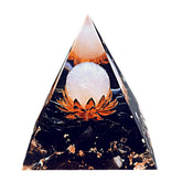 Saefheled Flower of Life orgonite pyramid with pink crystal promotes meditation calm